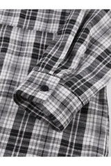 Patchwork Black And White Plaid Shirt