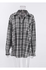 Patchwork Black And White Plaid Shirt