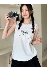 Patchwork Bow Print Tank Top