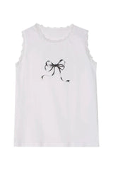 Patchwork Bow Print Tank Top