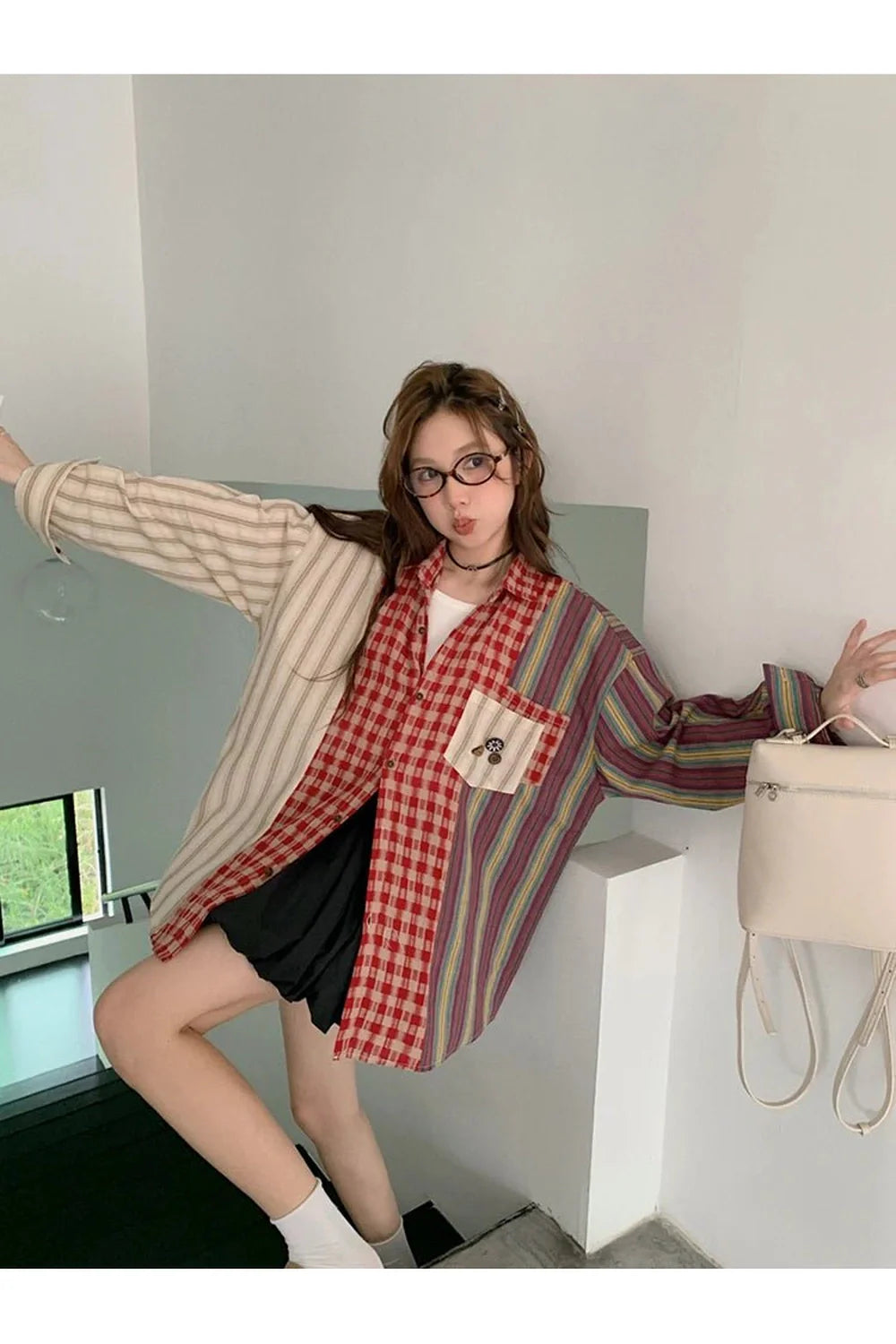 Chemise oversize Patchwork Harmony