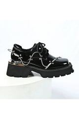 Patent leather oxford shoes