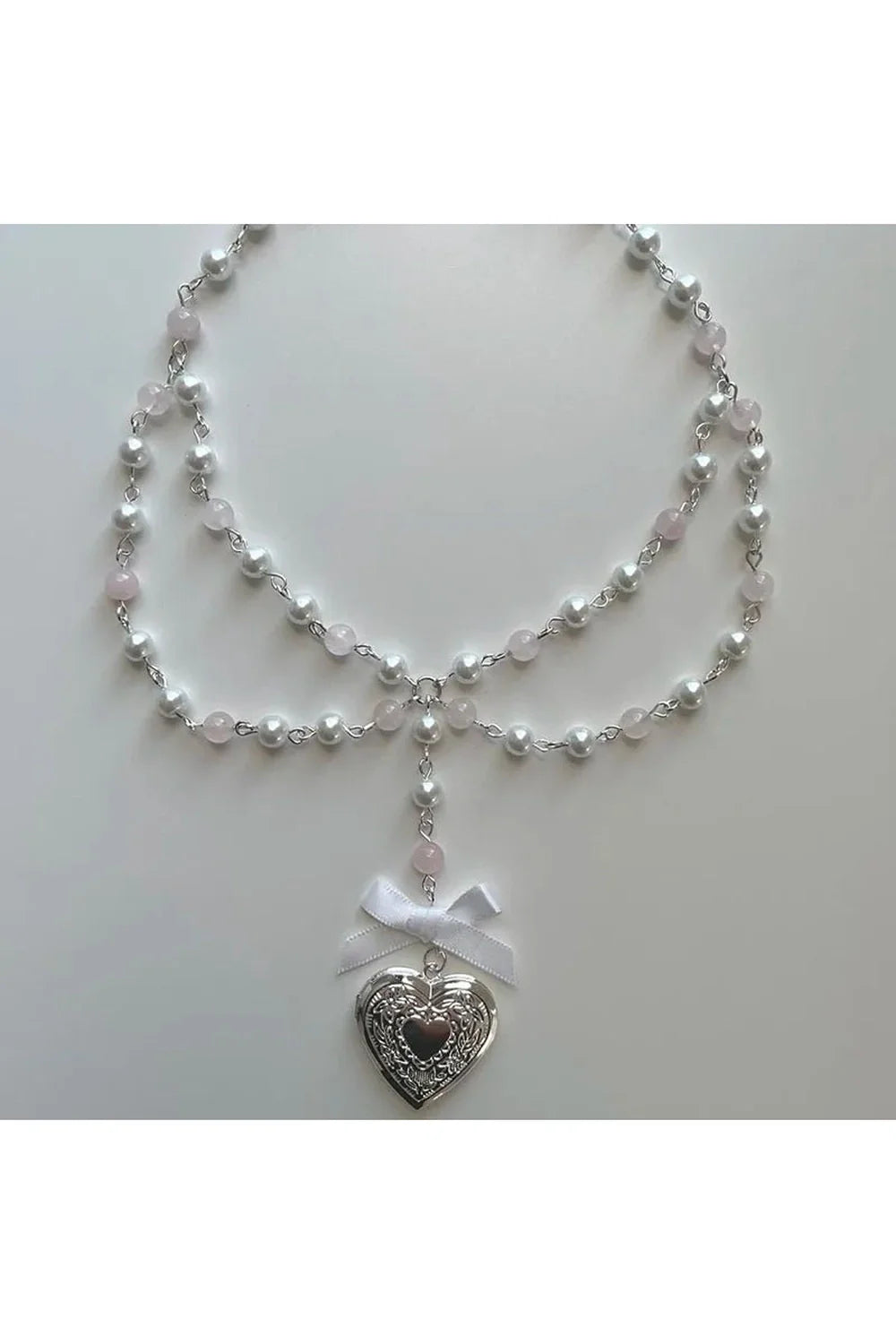 Collier de perles de quartz rose