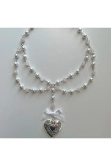 Collier de perles de quartz rose