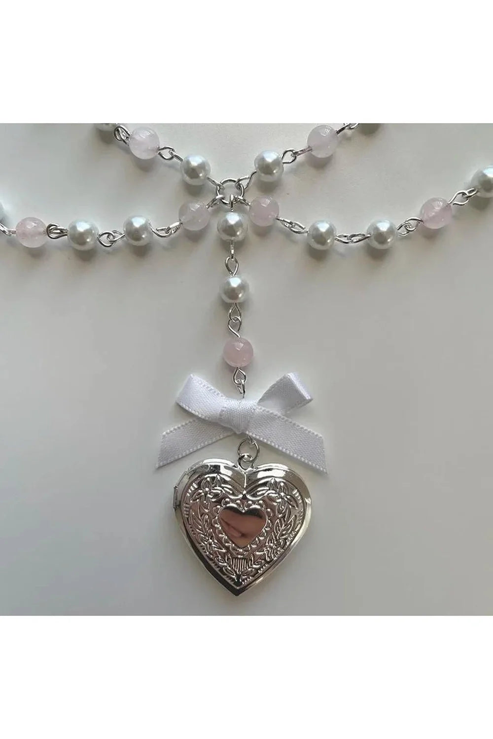 Collier de perles de quartz rose