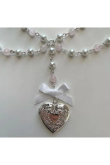Collier de perles de quartz rose
