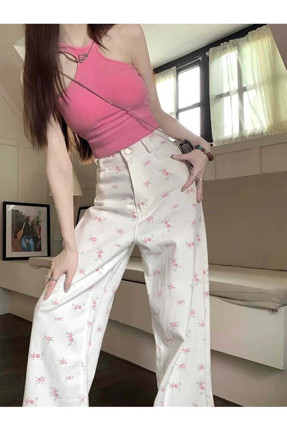 Petal Waltz Hose mit weitem Bein