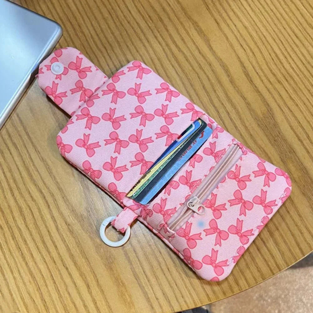 Pink Bow Print Coin Purse