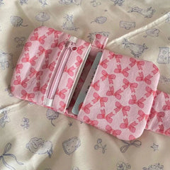 Pink Bow Print Coin Purse