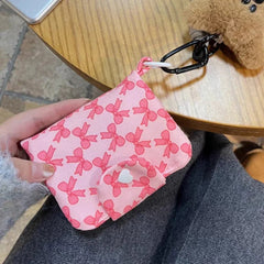 Pink Bow Print Coin Purse