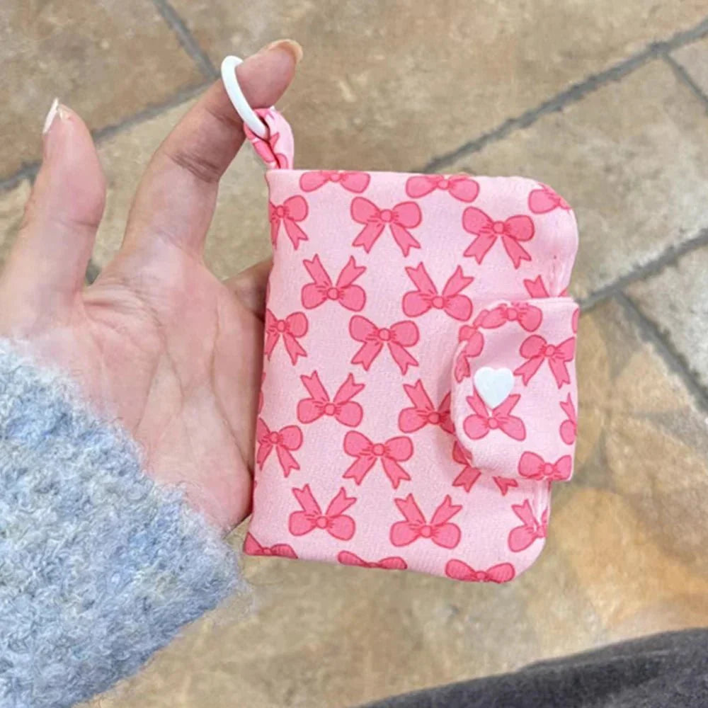 Pink Bow Print Coin Purse