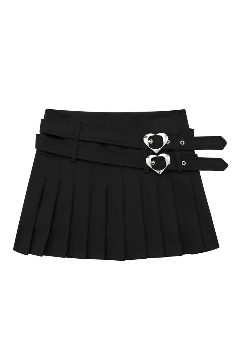 Pink  Double Belt Pleated Skirt