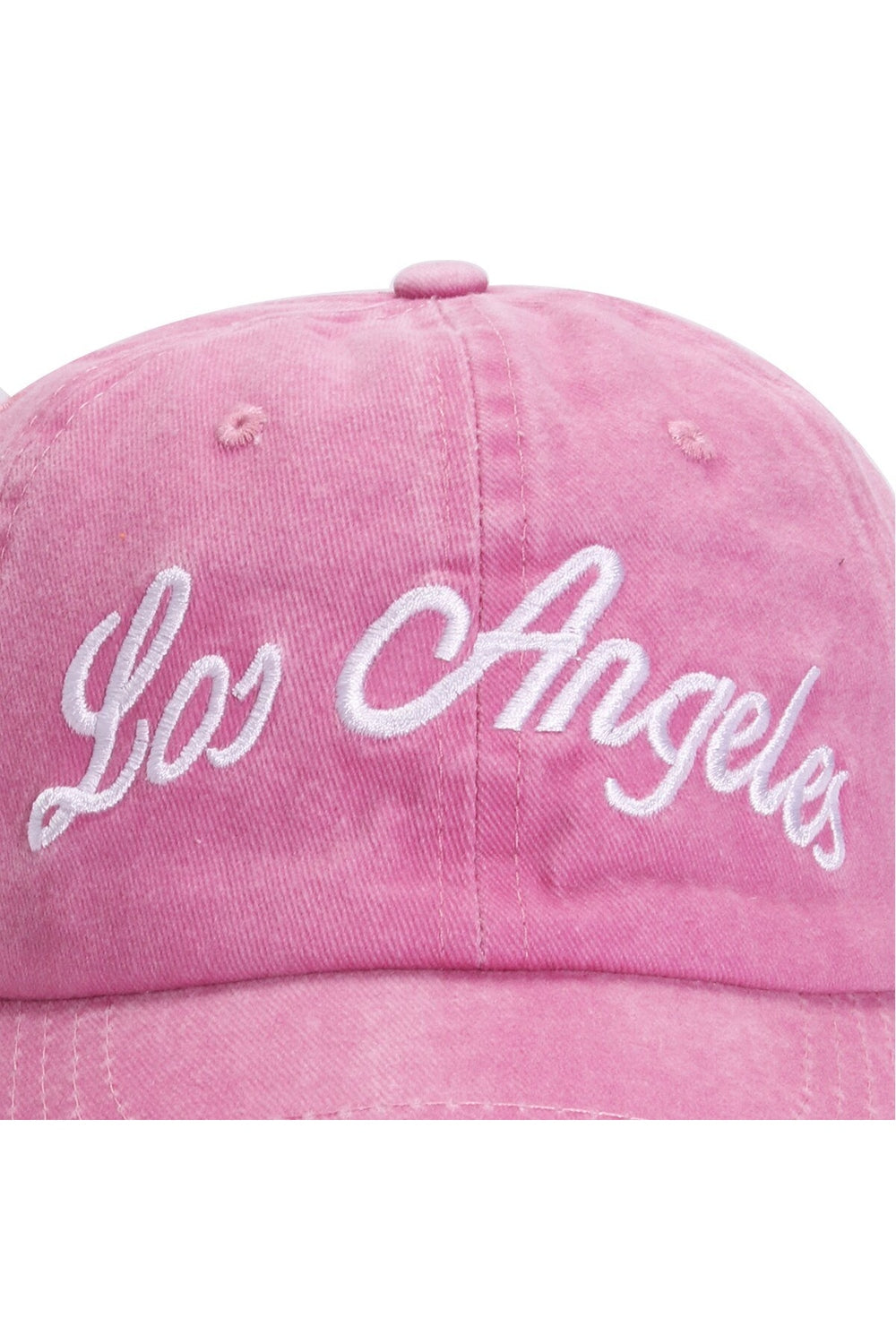 Pink Embroidered Baseball Cap