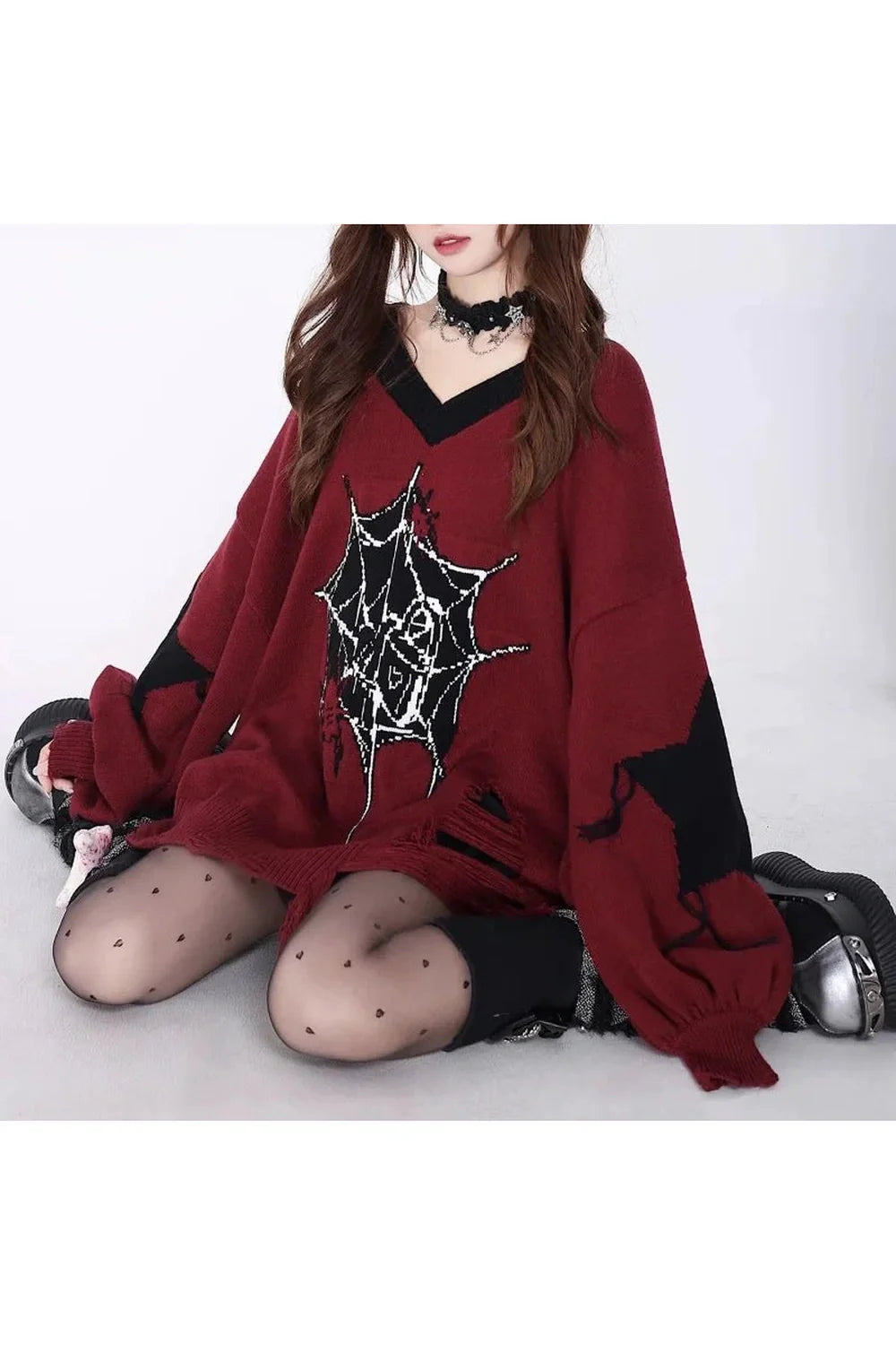 Pink Gothic Web Sweater