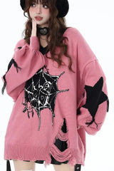 Pink Gothic Web Sweater