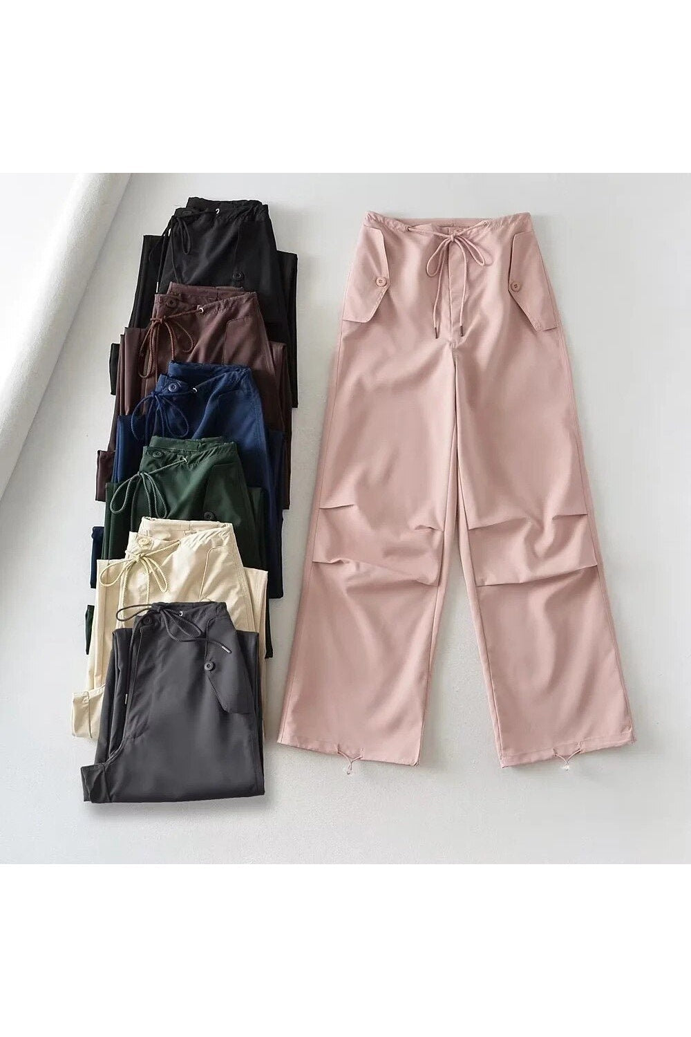 Pink Parachute Joggers Pants