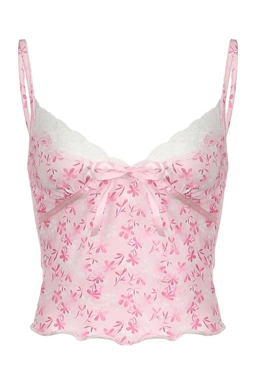 Pink Petal Lace Trim Top