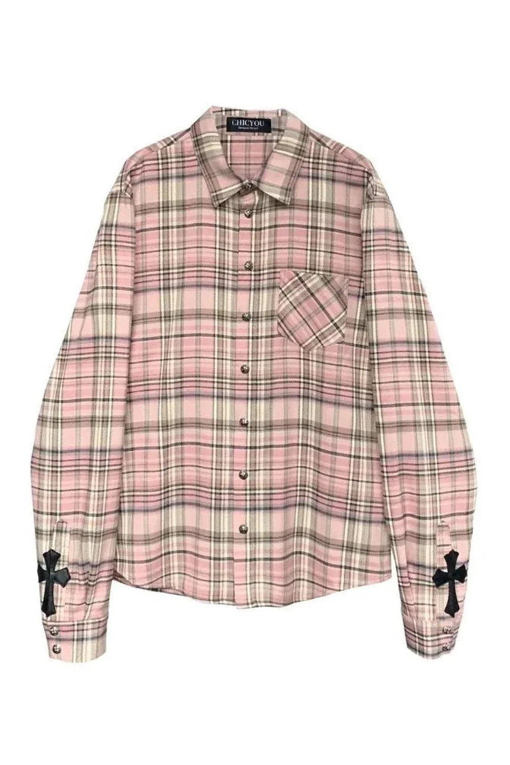 Pink Plaid Button Up Shirt