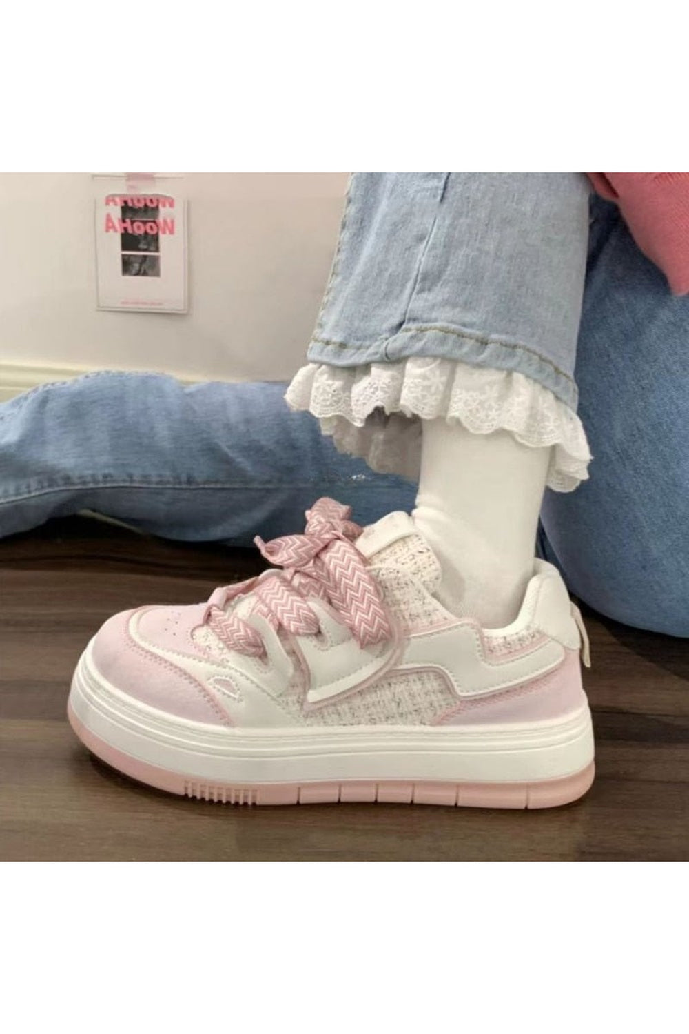 Pink Platform Casual Shoes