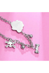 Pink Skull Charm Bracelet