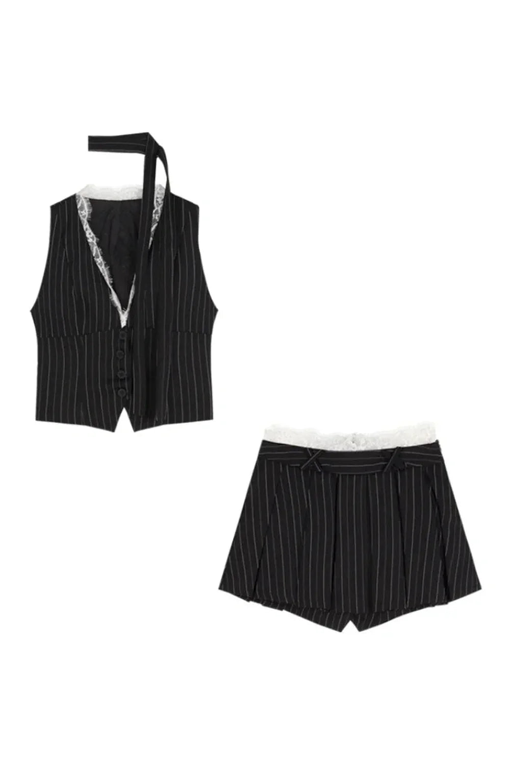 Pinstripe Power Skirt Set