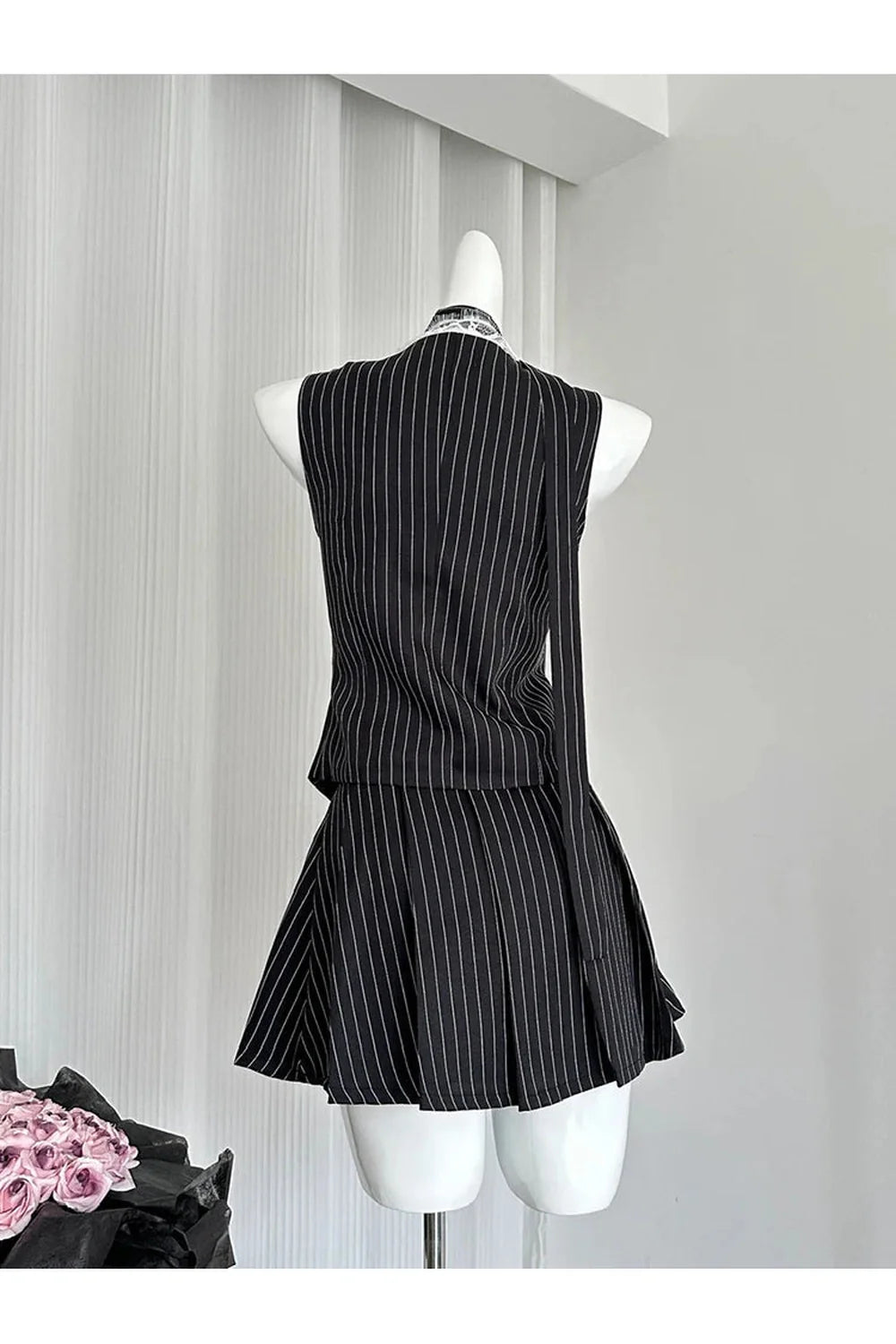 Pinstripe Vest and Skirt Set