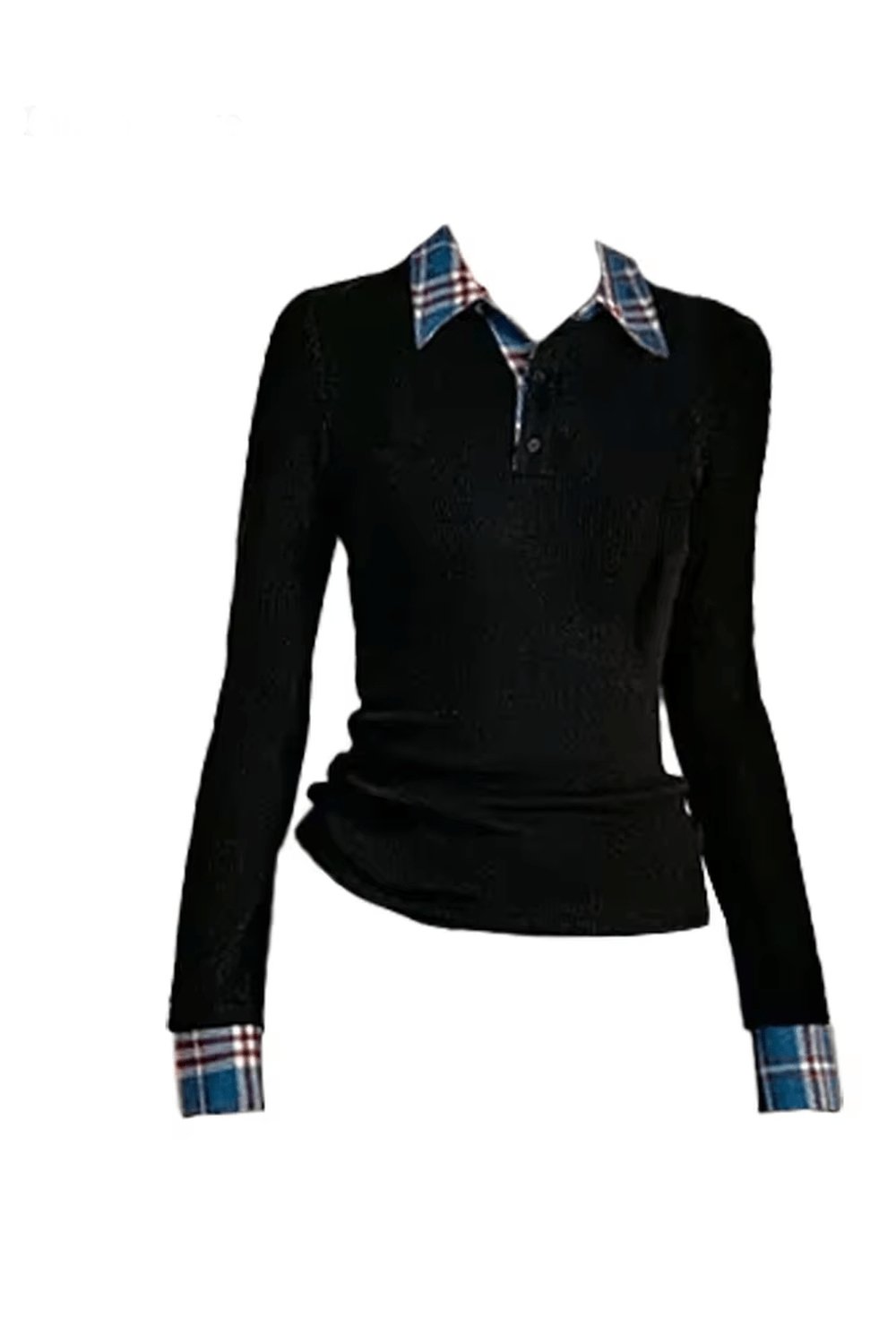 Plaid Collar Preppy Sweater