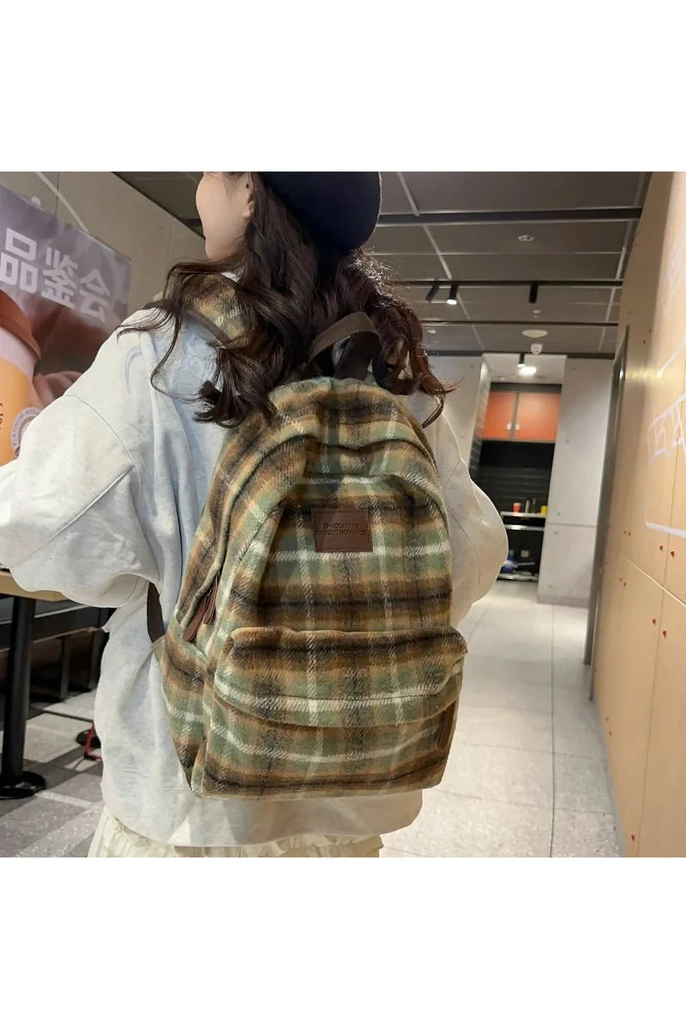 Plaid Cozy Backpack