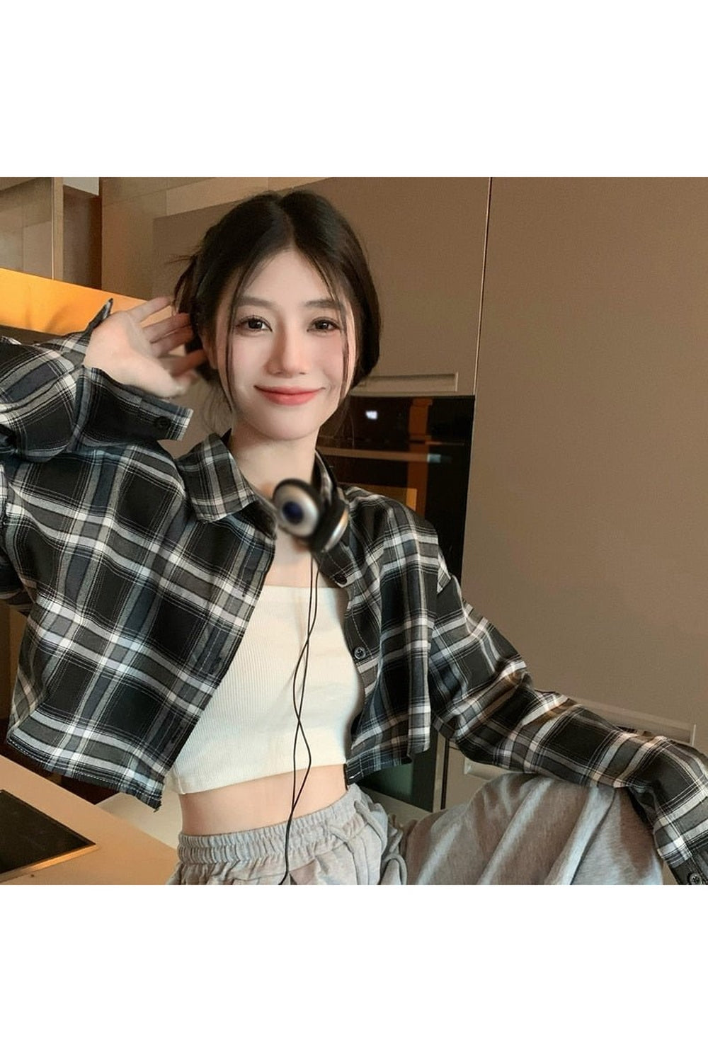 Plaid Cropped Shirt