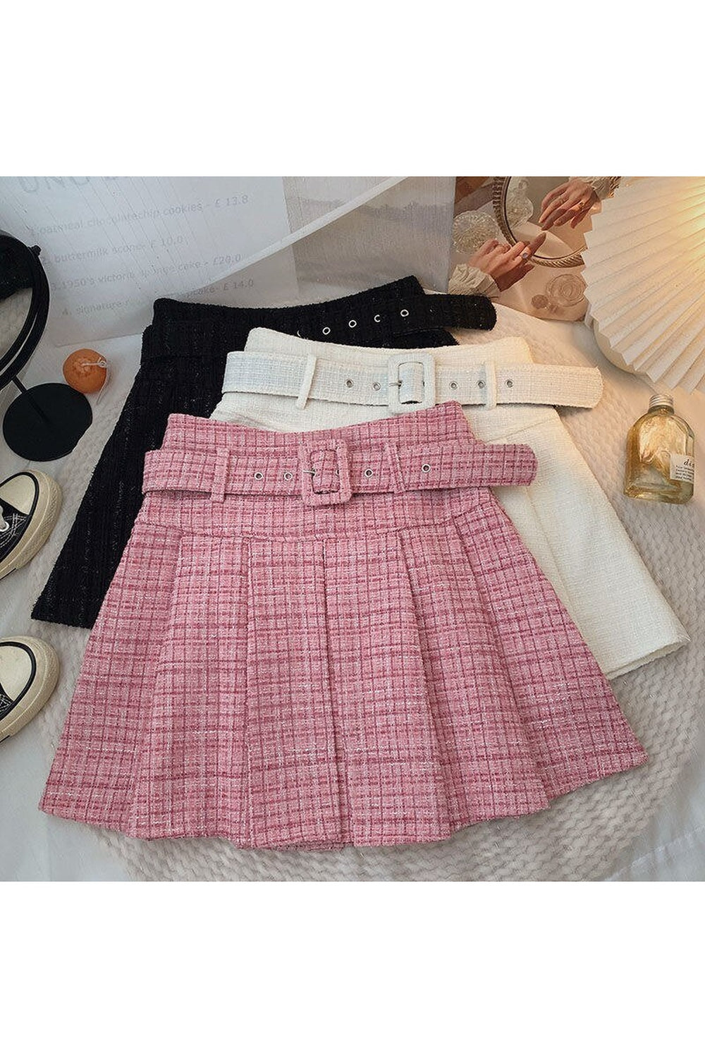 Plaid High Waist Preppy Skirt