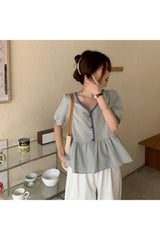 Plaid Loose Korean Style Blouse