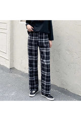 Plaid Oversized Wide Leg Pants