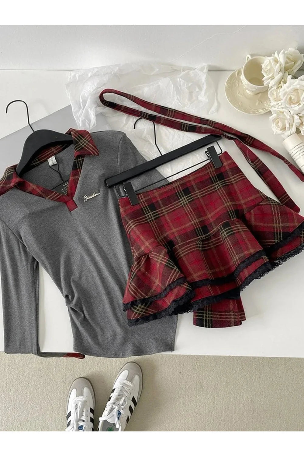 Plaid Punk Layered Set