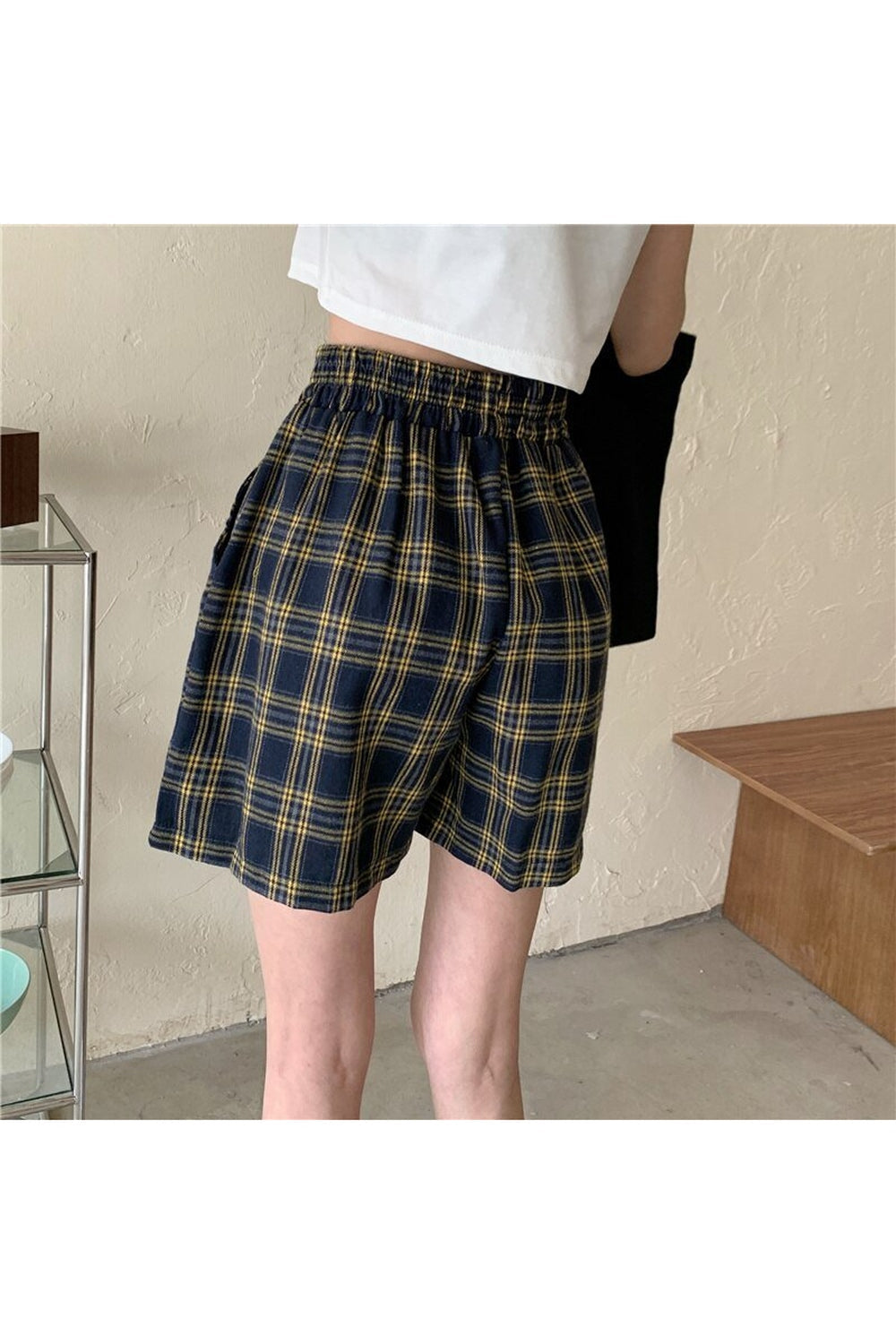 Plaid Soft Loose Retro Shorts