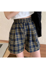 Plaid Soft Loose Retro Shorts