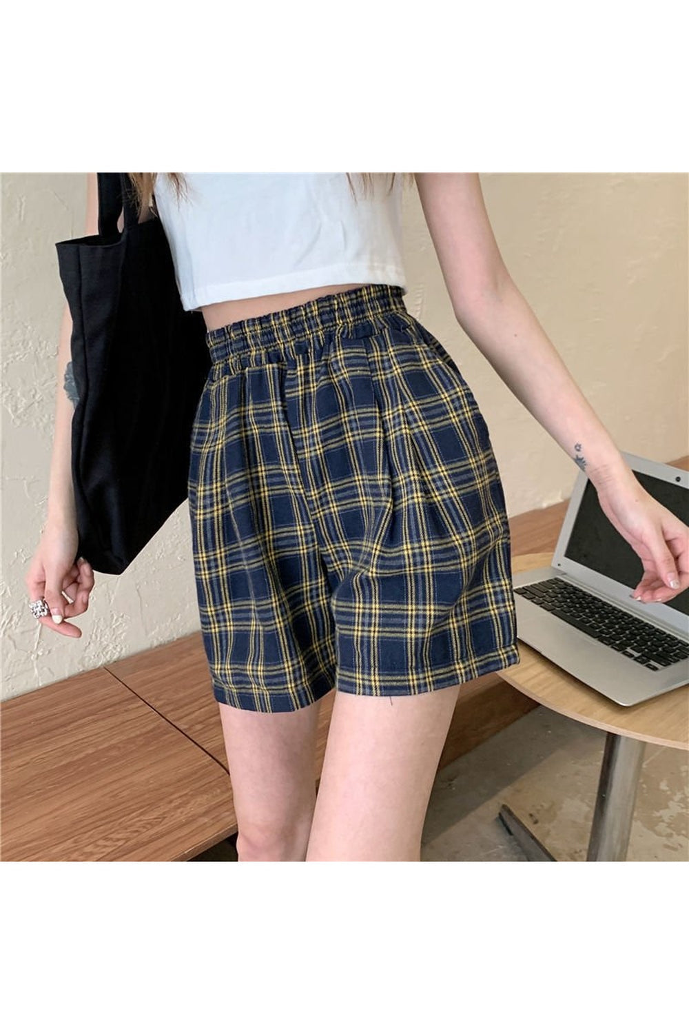 Plaid Soft Loose Retro Shorts