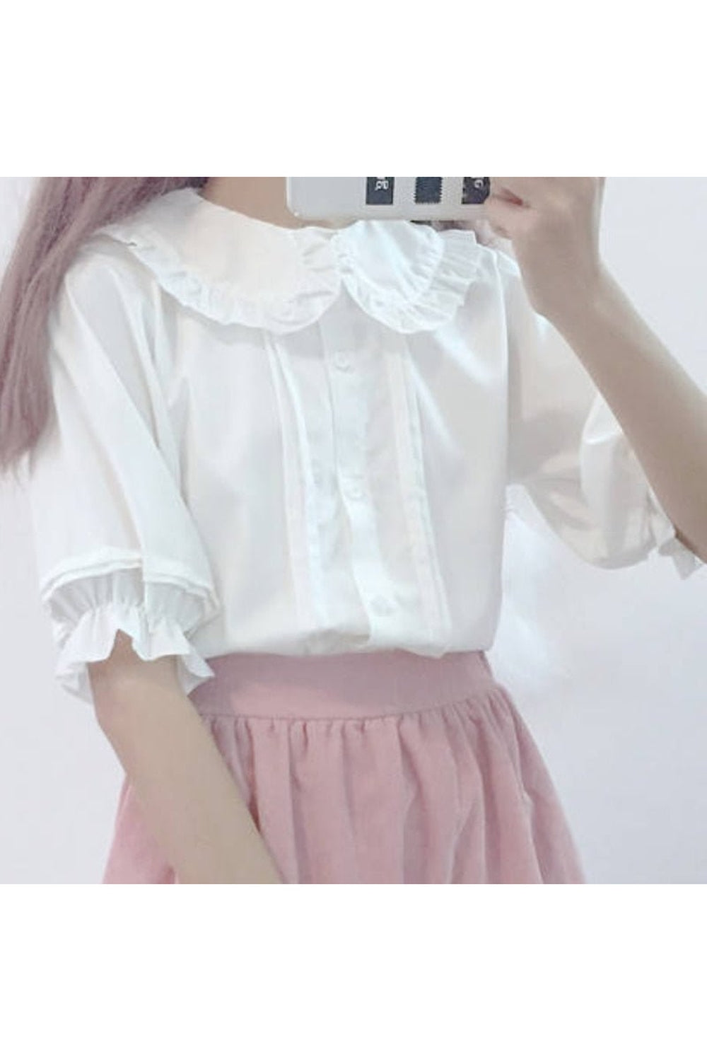 Preppy Aesthetic White Blouse