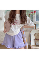 Preppy Bow Pattern Cute Shorts