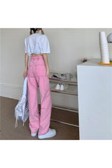 Preppy Pink Denim Pants