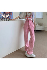 Preppy Pink Denim Pants