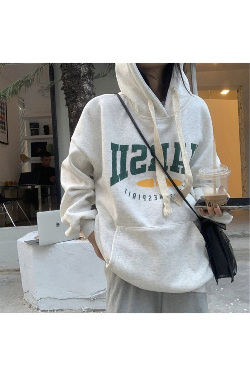 Preppy Hoodies für den Herbst mit Fronttaschen