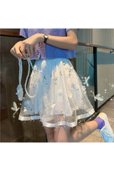 Mini-jupe fleurie en maille preppy