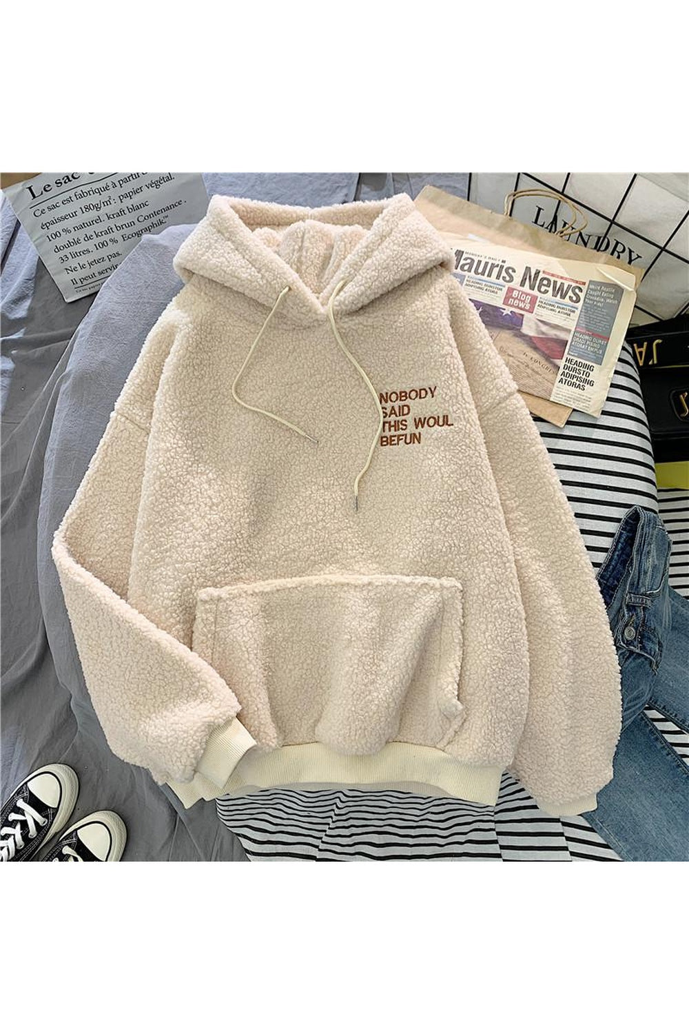 Fall Preppy Pastel Plush hoodie