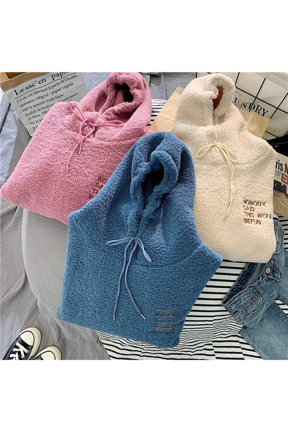 Fall Preppy Pastel Plush hoodie