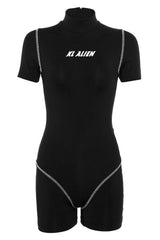 Preppy Skinny Fitness Sports Playsuit