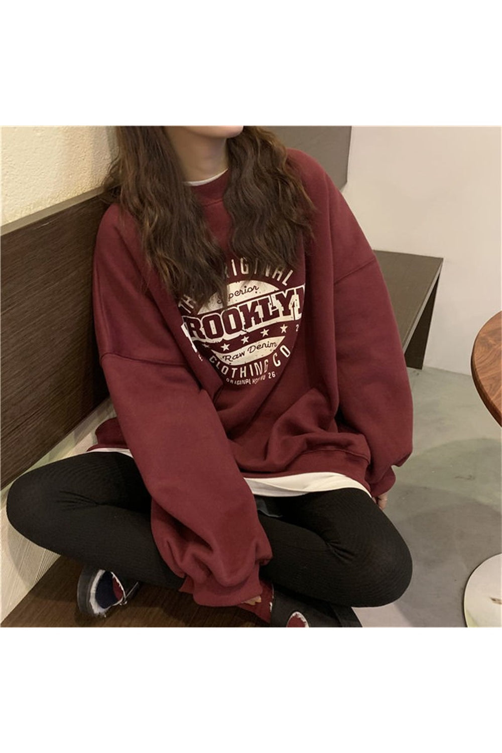 Preppy Style Loose Sweatshirt