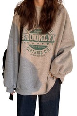 Preppy Style Loose Sweatshirt