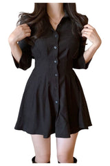 Puff Sleeve A-Line Dress