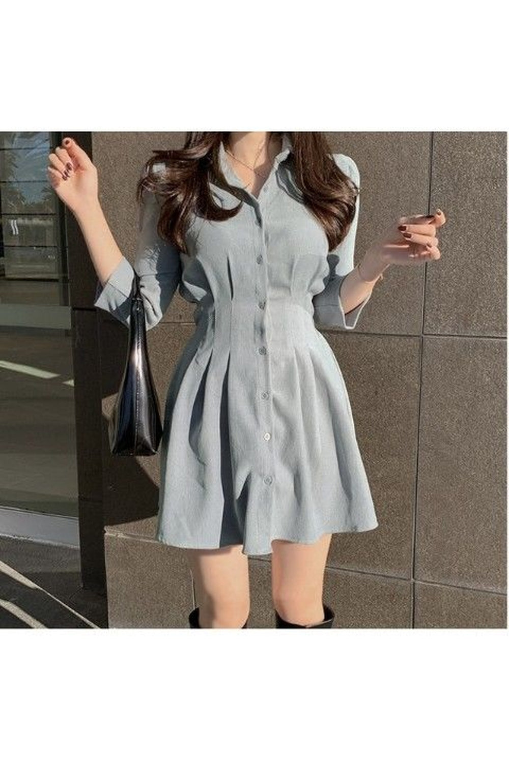 Puff Sleeve A-Line Dress