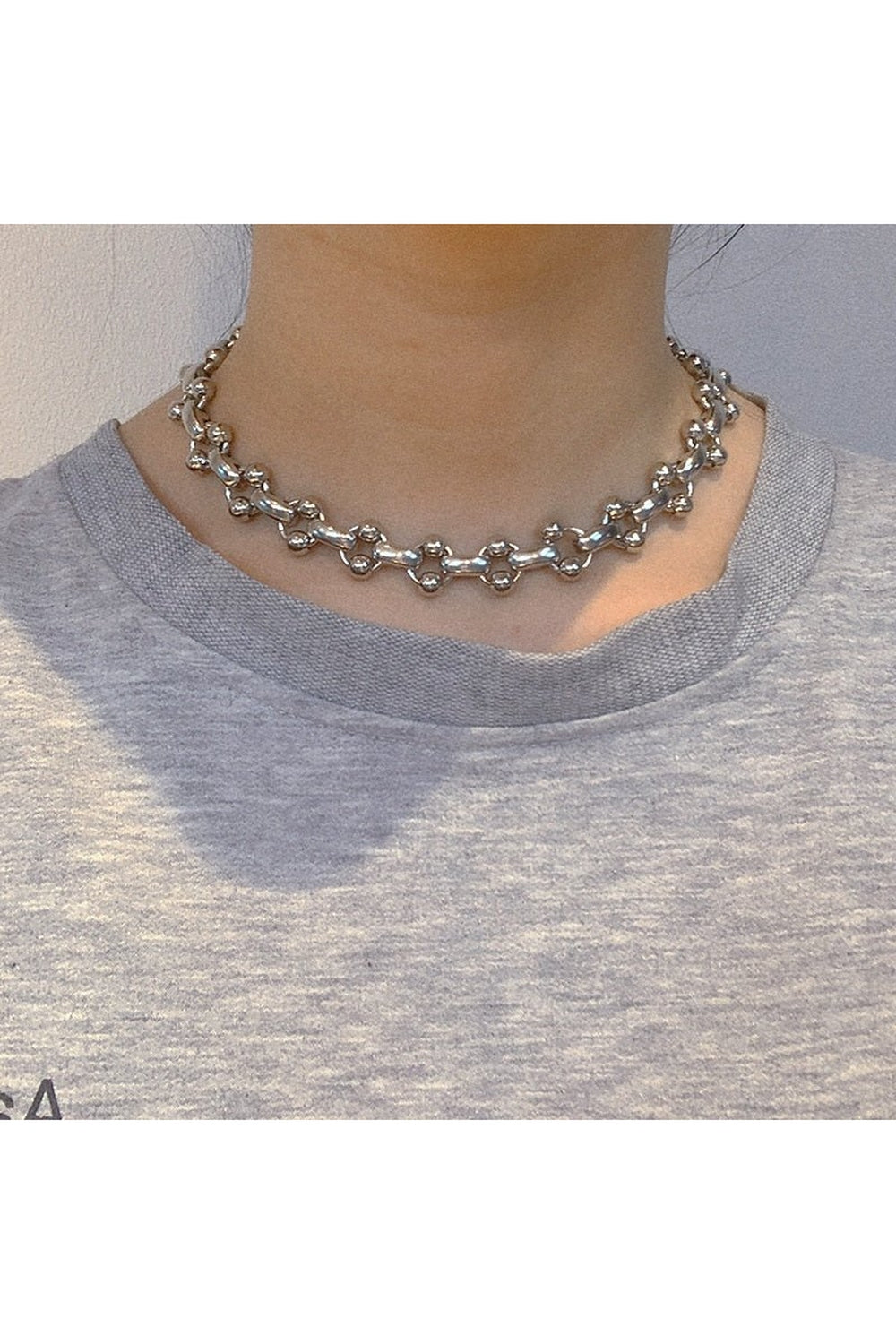 Punk Bone Chain Necklace